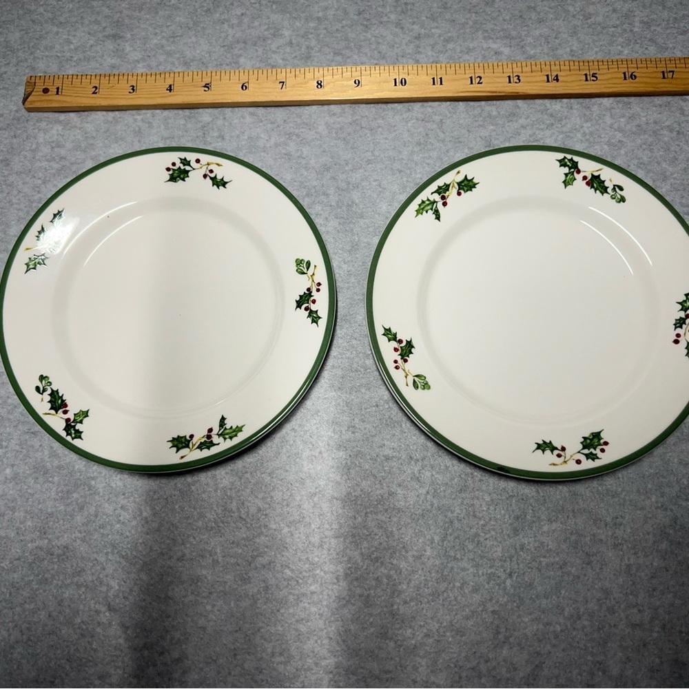2 Christopher Radko Traditions Holiday Celebrations Christmas salad plate dish
